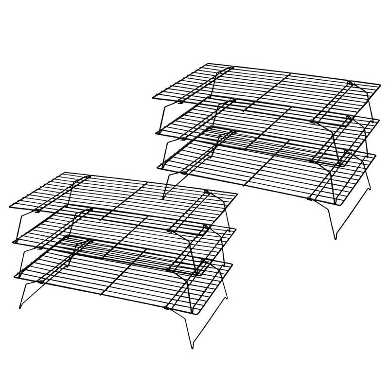 Kingrol 2 Pack 3-Tier Stackable Cooling Rack, Non-stick Wire Cake Rack for Pies, Cookies, Pastries - Image 1